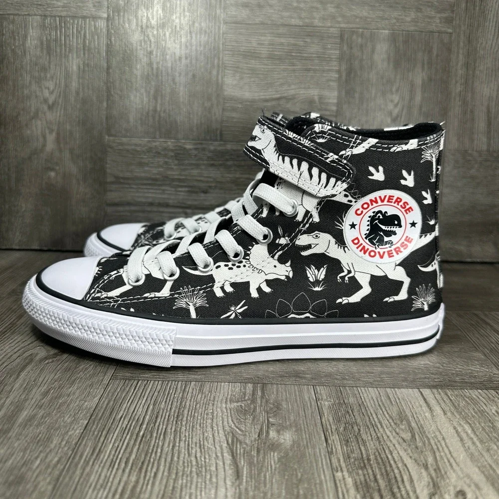 Converse Sneaker Dinoverse Kids 3 Black Dinosaur High Top A15064F NEW